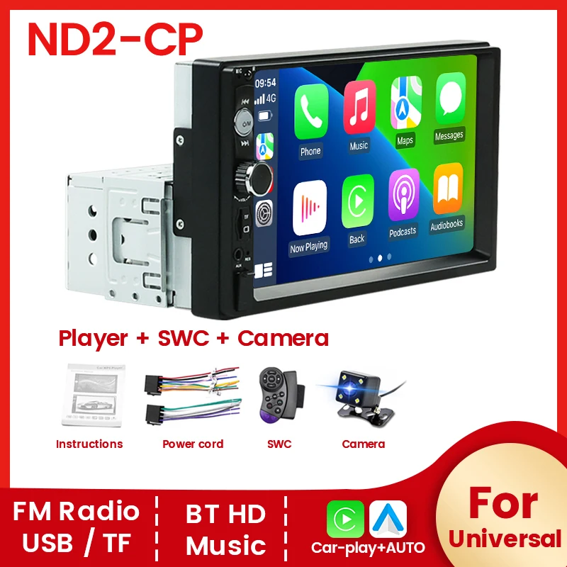1Din 7 "Universal MP5 Auto Radio Multimedia Video Player Audio Stereo Unterstützung Spiegel-Link Rückansicht Kamera Carplay Android auto Image