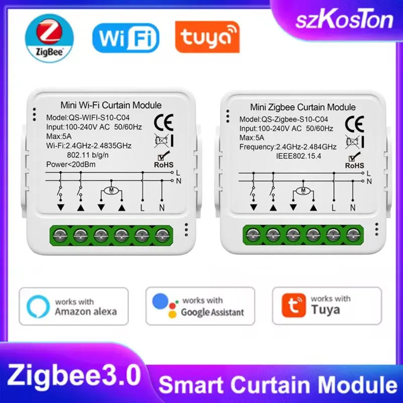 Tuya Smart Wifi ZigBee Vorhang Modul Jalousien Schalter anges ch lossen Rollladen Elektromotor kompatibel mit Alexa Google Home Image