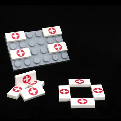 Moc 10pcs Druck medizinische Behandlung 3069 Bausteine Kits Krankenhaus Ziegel Partikel pädagogische Image
