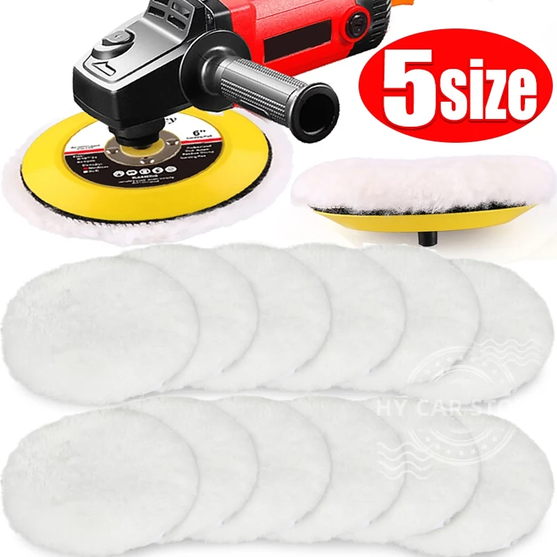 5 Größen 75-180mm Woll poliers cheibe Wachsen Polieren Polieren Autolack pflege Polier pads für Auto wasch zubehör Image