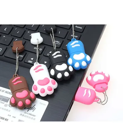 Cartoon Nette Reizende Katze Krallen Pen Drive 4gb 8gb 16gb 32gb 64gb Frauen USB Flash stick USB 2,0