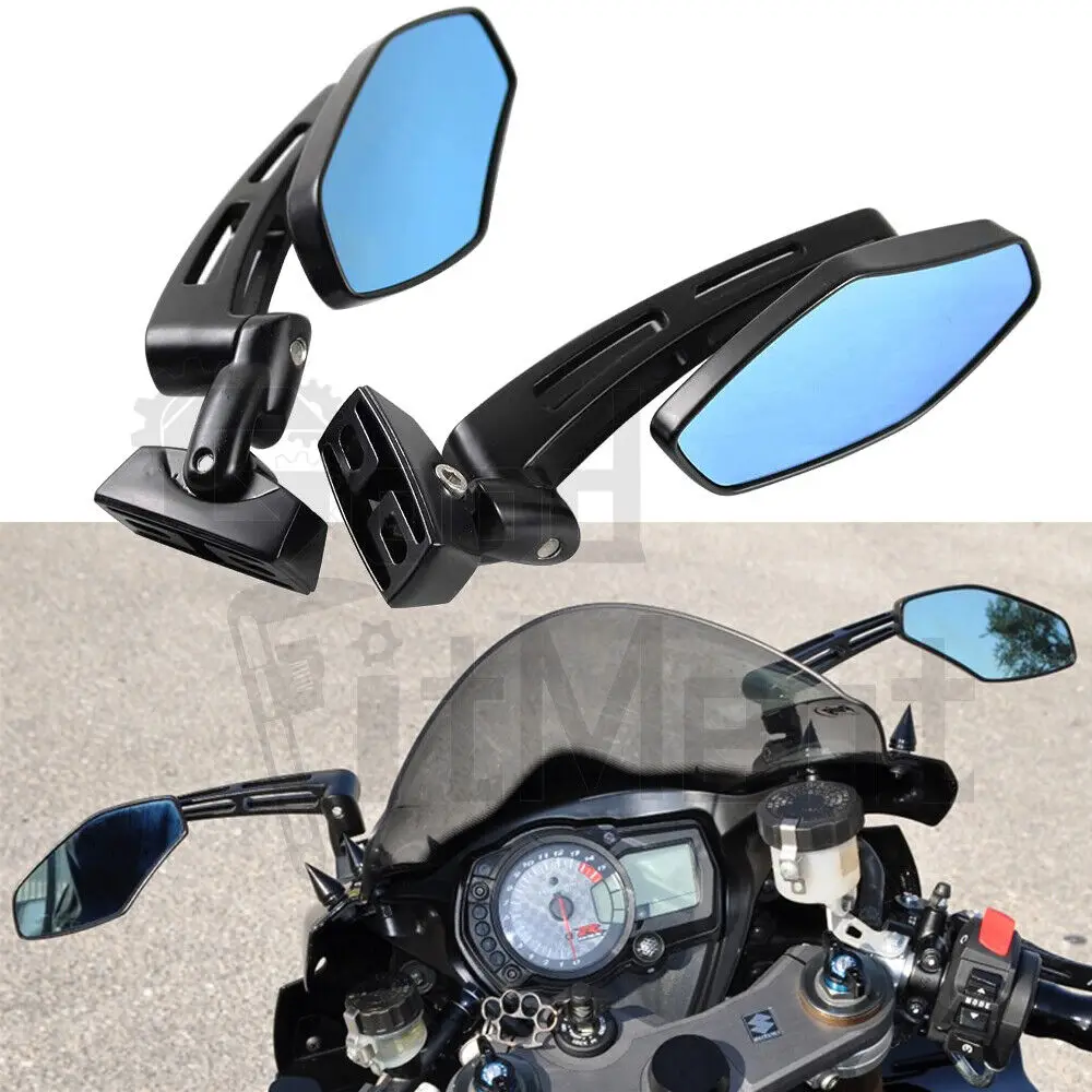 Motorradspiegel Racing Rückspiegel Aluminium für Suzuki GSXR Hayabusa Yamaha YZF R1 R6 R6S Fazer FZR600 FZ1 XS Image