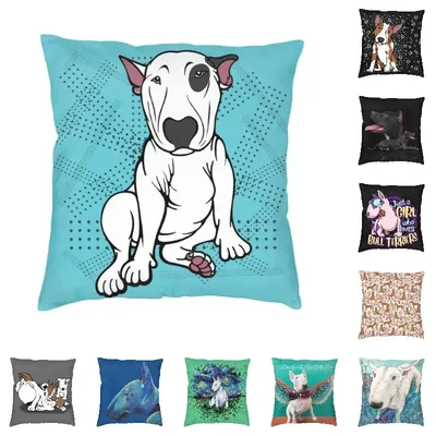 Geeignet für Auto-Sofa-Kissenbezug, britischer Bullterrier-Kissenbezug, Kawaii, süßer Hund Image