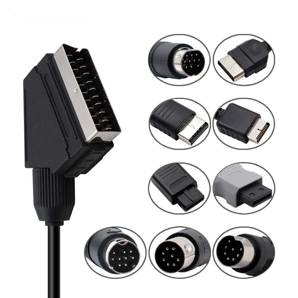 RGB-Scart-Kabel für PS2/SEGA MD1/MD2 Megadrive1/DC/Sega Saturn/XBOX/WII/Sega Saturn