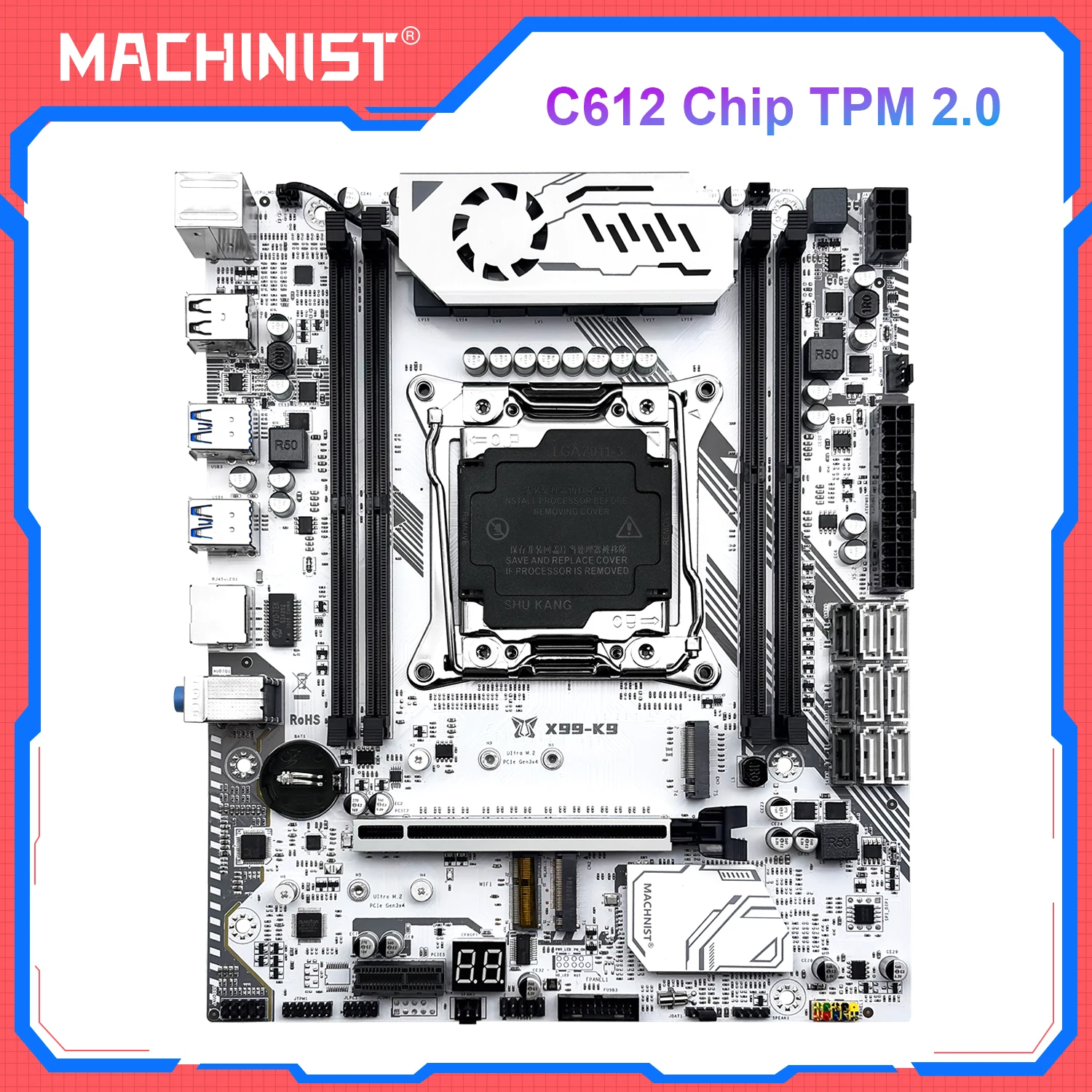 MACHINIST K9 X99 Motherboard unterstützt TPM 2.0 Intel Xeon E5 V3/V4 LGA 2011-3 CPU und DDR4 RAM NVME M.2 Vierkanal-Speicher Image