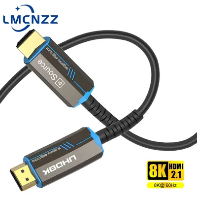8K 60Hz HDMI 2.1 Fiber Optical Cable 4K 120Hz 2.0 Ultra High Speed 48Gbps HDR eARC 3D HDCP 10M 15M