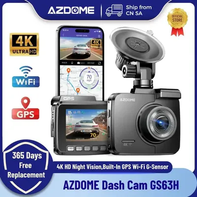 AZDOME Dash Cam GS63H 4K HD Dash Car Camera Night Vision WDR Car DVR Built-In GPS Wi-Fi G-Sensor