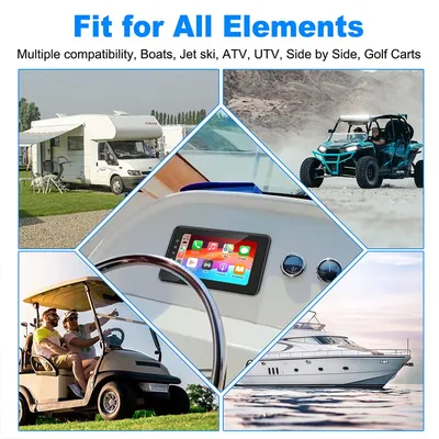 8 Inch Marine Multimedia Player IPX6 Waterproof Boat Media MP3 Player with Wireless CarPlay/ Android