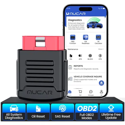 MUCAR BT200/BT200 PRO OBD2 Code Reader DTC Lookup Scan Tool Full System Diagnotic Oil/SAS Reset Car