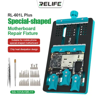 RELIFE RL-601L PLUS Universal Double-slot Motherboard Fixture Phone IC Chip BGA PCB Motherboard Jig