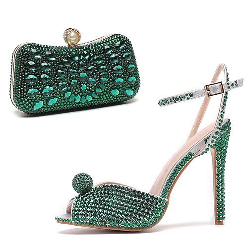 Per donna scarpe da sposa Scarpe da sera Tacchi con cinturino alla caviglia Scarpe comfort Matrimonio Feste Color Block Colore a contrasto tacchi da sposa Sandali da sposa Scarpe da sposa Con