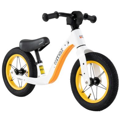 Costway 12-Inch Balance Bike with Adjustable Seat and Rotatable Handlebar for Over 36 Months Old-White