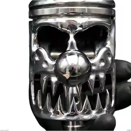 copri pomello del cambio per auto in acciaio inossidabile a forma di teschio in metallo con decorazione di Halloween, selettore del pomello del cambio del cambio manuale automatico adatto alla maggior parte dei veicoli automatici