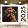 2025 Cute Dog Calendar 12 Months Spiral Calendar Dog Lovers Calendar