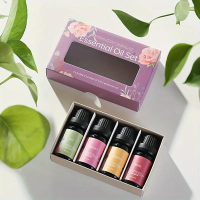 TEMU Essential Oil Set, Aroma Diffuser Oil, Natural Fragrance Rose Lemon