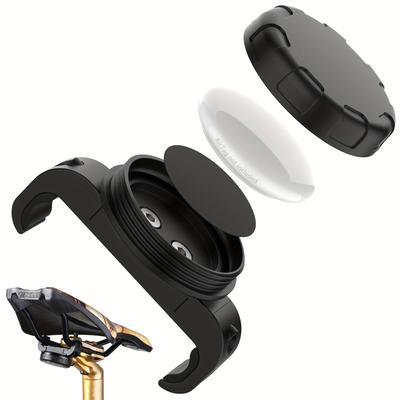 TEMU Waterproof Airtag Bike Mount, Anti-theft Gps Holder, Cushioned Bicycle Under Seat Attachment, Durable Protective Airtag Case For Cycling Security - No Battery Required