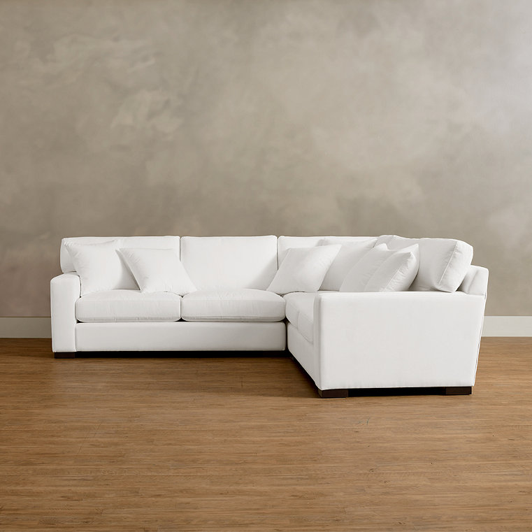 Salem Upholstered Sectional - Build Your Own, Leather, Leather / Sectional Wedge, Pecan Leather / Sectional Wedge - Grandin Road
