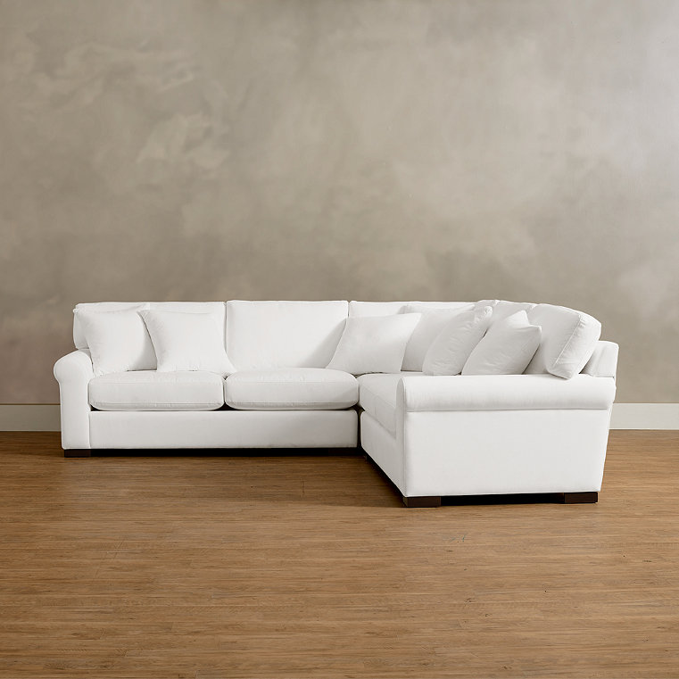 Cleo Upholstered Sectional - Build Your Own, Sectional Wedge, Crypton Chenille Nomad Snow/Sectional Wedge - Grandin Road