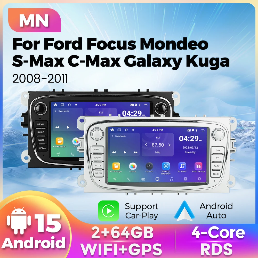 MEKEDE Auto Radio Drahtlose Carplay GPS Navigation Für Ford Focus S-Max Mondeo Galaxy C-Max Autoradio Stereo multimedia MP5 Player Image