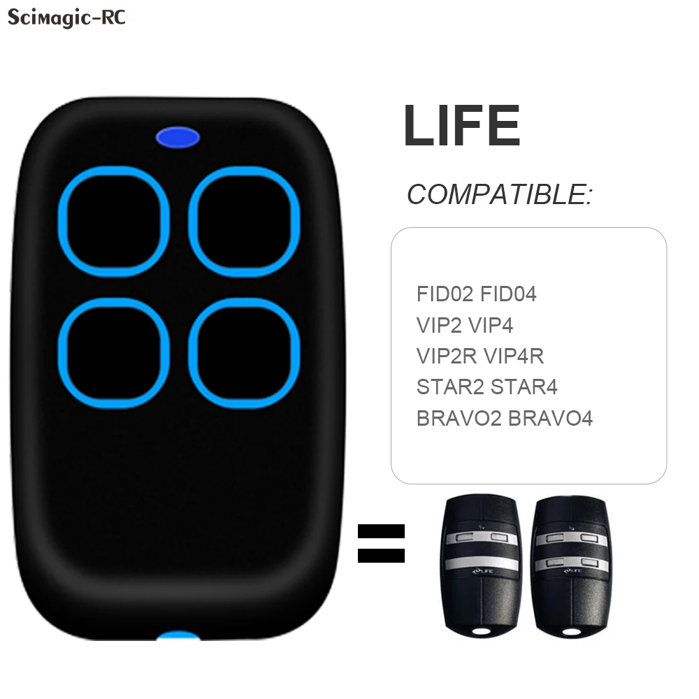 LIFE FIDO 2 4 Fernbedienung Garagentoröffner 433.92MHz Rolling Code Ersatz LIFE FIDO2 FIDO4 Garagentor-Fernbedienung Image