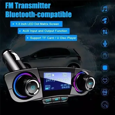Bluetooth FM Sender BT5.0 Freisprecheinrichtung Car Kit TF Karte USB-Flash-Laufwerk 3,5 mm Image