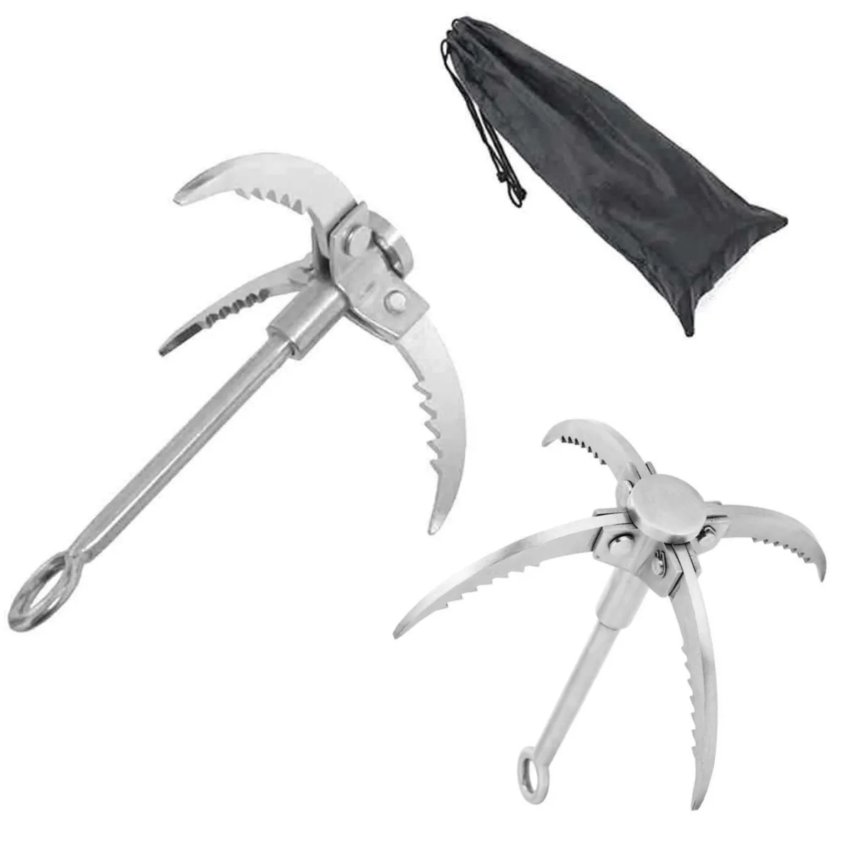 Faltbare Überleben Grappling Haken 3/4 Krallen Klettern Klaue Edelstahl Outdoor Klettern Rettungs Grappling Haken Wand Ausrüstung Image