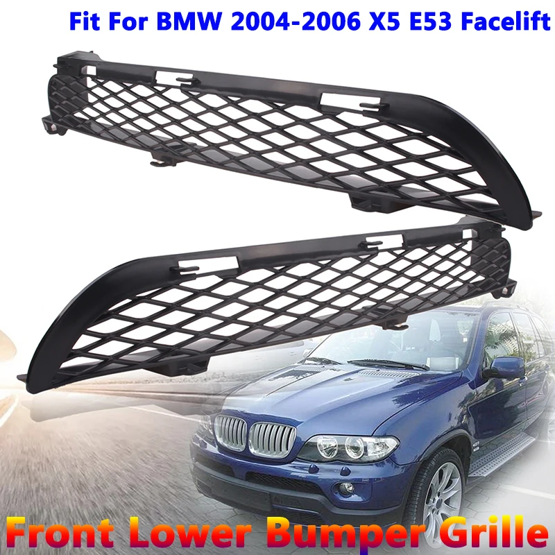 Sostituzione della griglia di ingresso della griglia del paraurti anteriore inferiore adatta per BMW 2004-2006 X5 E53 accessori per auto lifting 51117116397 51117116398