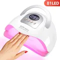 Lampada LED UV di grande potenza da 380 W per manicure 81 LED Macchina per asciugare il gel con ampio touch screen LCD Asciugatrice professionale intelligente per unghie
