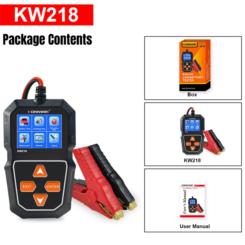 Konnwei kw218 Autobatterie tester Kurbel test Ladetest für 6V Motorrad batterie/12V Autobatterie LKW Autobatterie tester Image