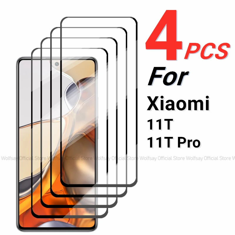 2/4PCS Gehärtetem Glas Für Xiaomi 11T Screen Protector Für Xiaomi 11T 11T Pro Volle Kleber abdeckung Telefon Bildschirm Film Für Xiaomi 11T Image