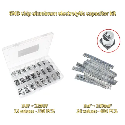 130/400pcs smd Chip Aluminium Elektrolyt kondensator Kit 1uf ~ 220uf/1uf ~ 1000uf Satz Kondensatoren Image