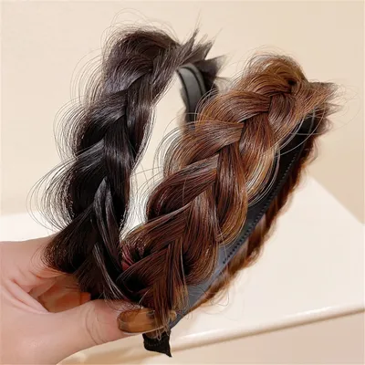 1pc Wig Twist Headbands for Women Wide Fishbone Braids Hairbands Handmade Retro Head Hoop Styling Headwear Hair Accessories