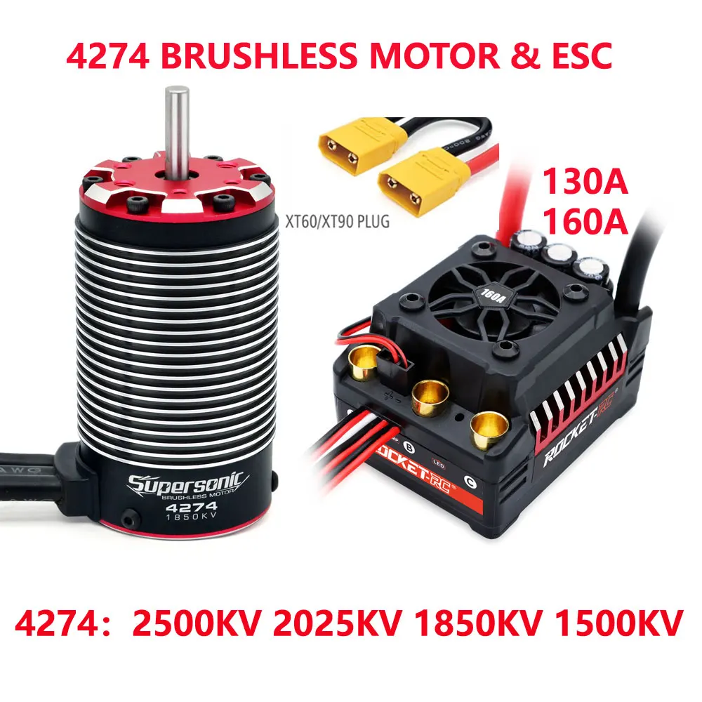 Übertreffen Hobby 4274 2500kv 2025kv 1850kv 1500kv 4-poliger bürstenloser Motor und 130a 160a esc Combo für 1/8 1/7 rc Auto rc Teile
