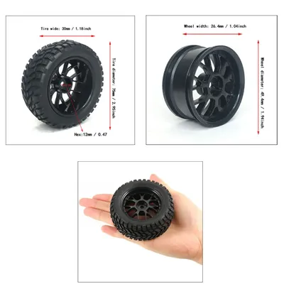4PCS YSIDO 2,95 zoll/75mm RC Reifen 12mm Hex Naben Räder für 1/14 1/16 1/10 1/12 RC Auto Wltoys 144001 Scx10 Traxxas Trx-4 Tamiya