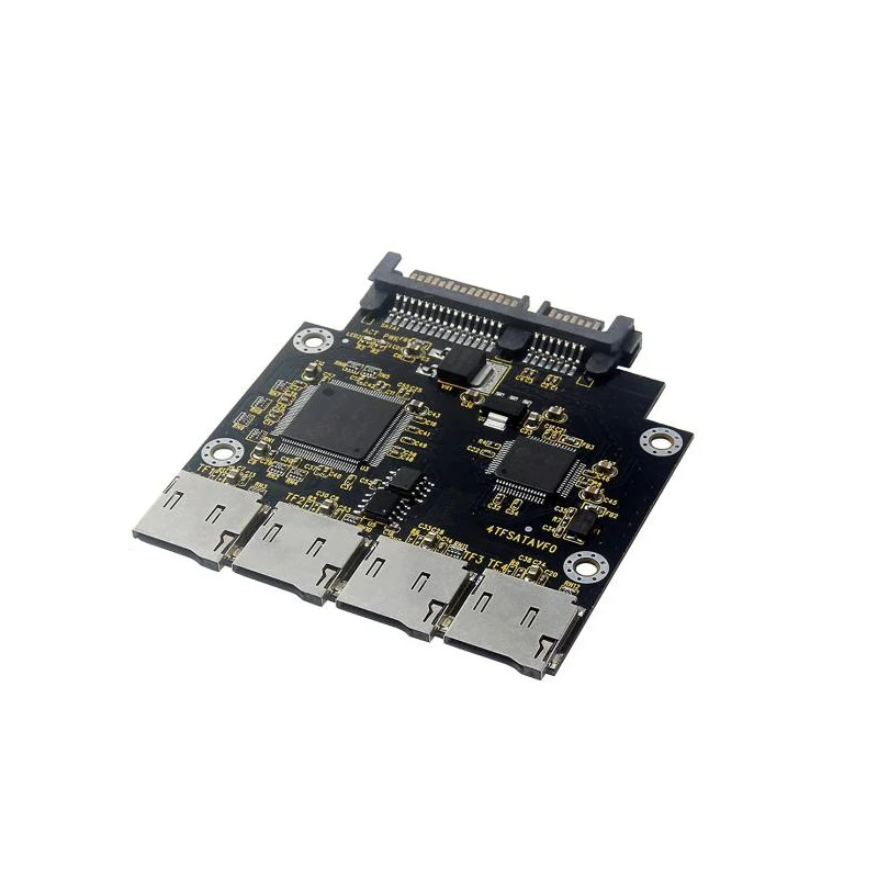 2,5-Zoll-4TF-zu-SATA-Adapterkarte, selbstgemachtes SSD-Solid-State-Laufwerk, für Micro-SD-zu-SATA-Gruppen-RAID-Karte Image