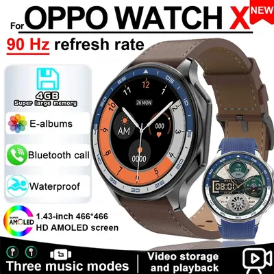 2024 neu für oppo watch x smart watch 4g speicher musik video bluetooth call wasserdichte smartwatches für android ios tws kopfhörer