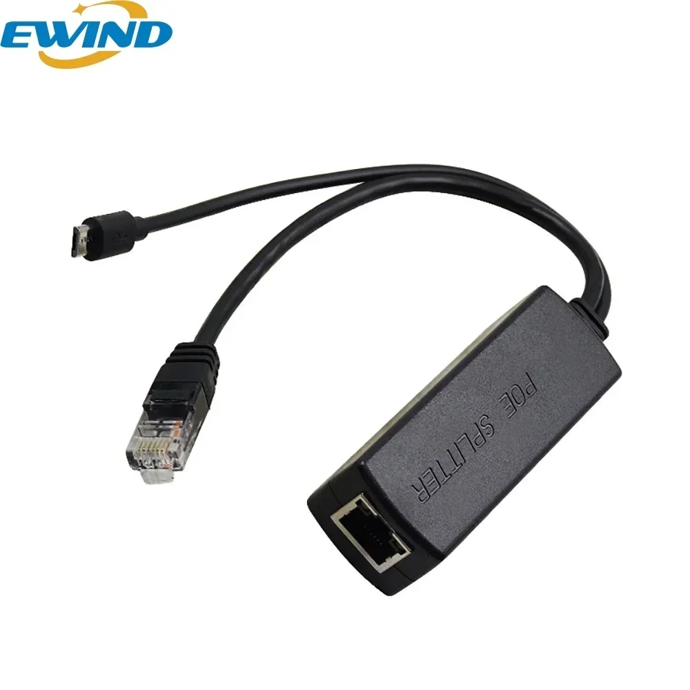 EWIND Gigabit POE Splitter 48V bis 5V12V Micro USB/Typ-C/DC 10/100/1000Mbps Power Over Ethernet mit isoliertem POE Breakout-Kabel Image