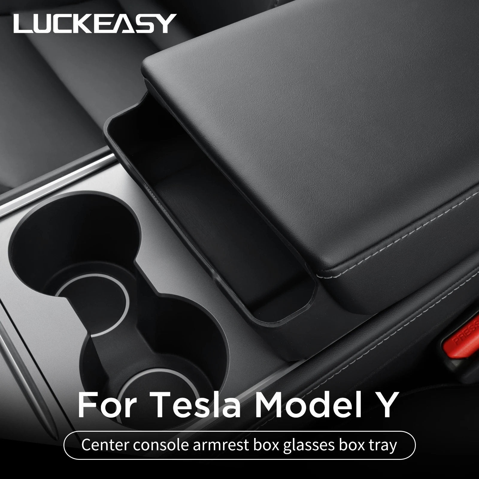 Für Tesla Modell y Armlehne Brille Aufbewahrung sbox Schlüssel karte Telefon Sonnenbrille Organizer Fall Tablett Auto Interieur Zubehör 2024 Image