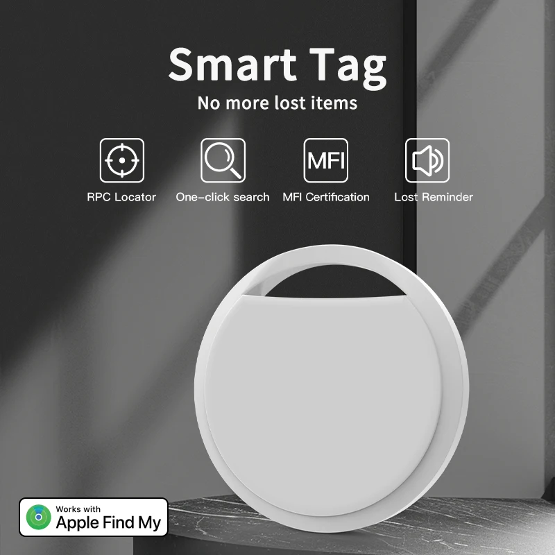 Haustier Sicherheit Smart Tracker über Apple finden meinen Schlüssel Bluetooth GPS Tracker für Ohrhörer Gepäck Mfi Finder iOS Smart Tag Image