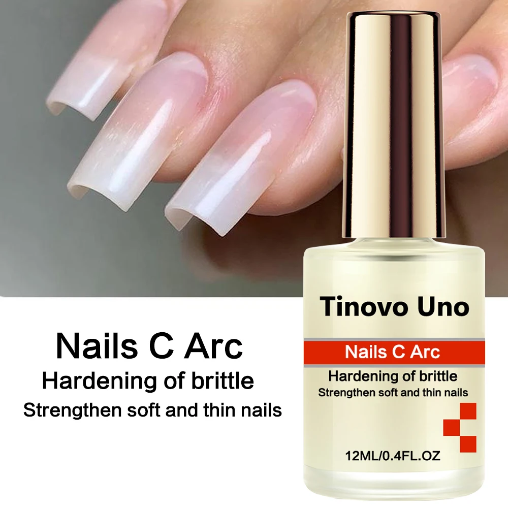 Tinovo Uno Nails C Arc Nagelhärter, Keratin, starker Stärkungsmittel, natürlich, trocken, 12 ml, gesundes Wachstum, Basisöl, Reparatur, spröde Nägel Image