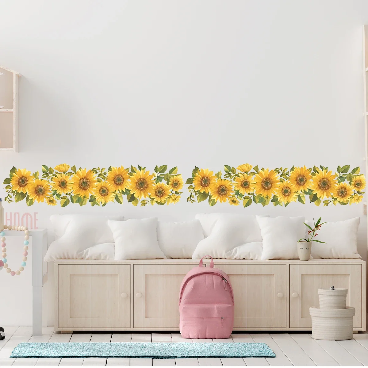 1 Stück Aquarell Sonnenblumen Möbel Wandaufkleber für Kinderzimmer Dekor Home Essentials Dekoration Schlafzimmer Wohnzimmer Wandtattoos