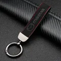 Portachiavi per auto in pelle Portachiavi Anelli in pelle di metallo per Mazda 2 3 5 6 CX5 CX9 CX7 CX4 CX3 CX30 MX5 MX3 BK Accessori Car Styling