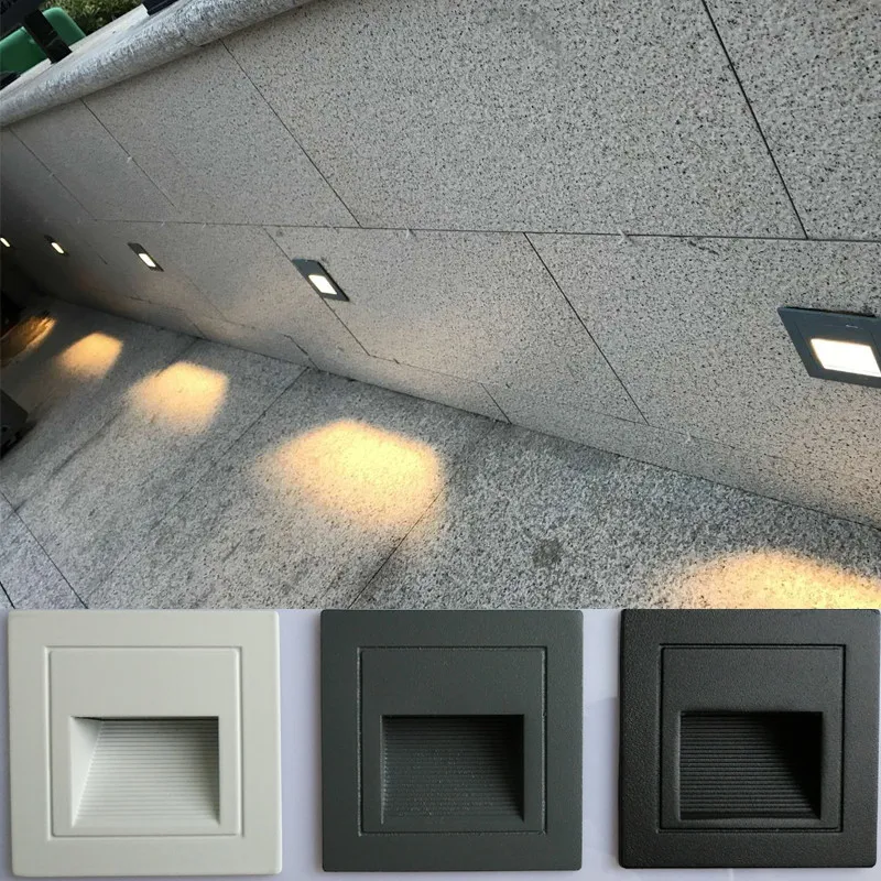 IP65 Wasserdichte Wandleuchte Unterirdische Led Stufen Treppen Lichter Außen Fußlicht Einbau Ecke Wandleuchte Außengartenleuchte Image