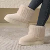 2024 Winter Frauen kurze Plüsch warme Schneeschuhe Freizeit schuhe neue Wildleder Pelz Chelsea Stiefeletten Wohnungen Plattform Damen Schuhe Botas