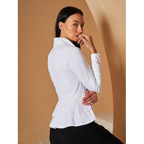 Per donna Giacca da golf Rosa baby Grigio rosa Nero Manica Lunga Top Abbigliamento da golf da donna Abbigliamento Abiti Abbigliamento