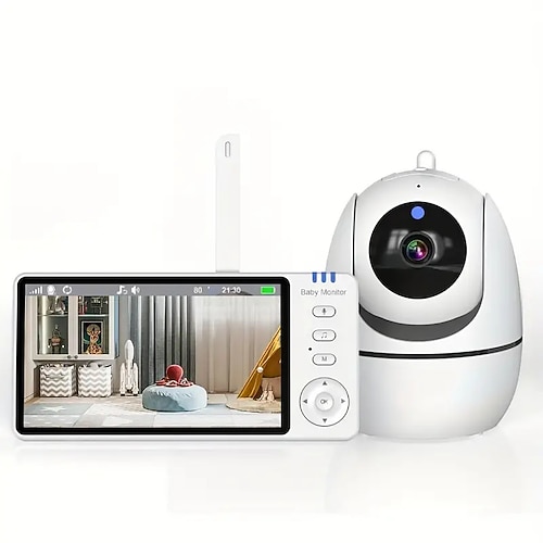 5 Zoll Video Babyphone mit Kamera PTZ Zoom Babyphone Cam Sicherheitsschutz Überwachungskameras Temperatursensor Lullaby Image