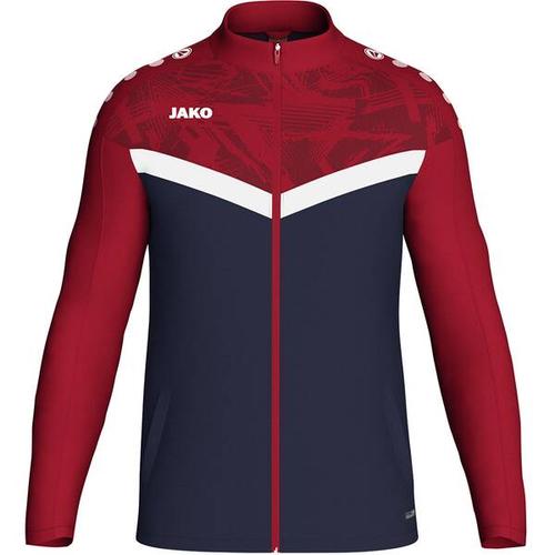 JAKO Herren Sportanzug Polyesterjacke Iconic, Größe XL in marine/chili rot