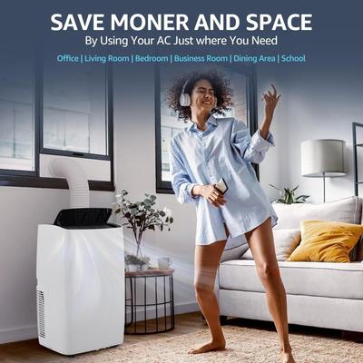 14,000 BTU Air Conditioner-Compact Home A/C Cooling Unit with Built-in Dehumidifier & Fan Modes, Includes Window Mount Kit