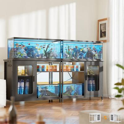 20-29 Gallon Fish Tank Stand with Power Outlets & LED Light