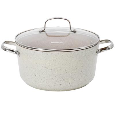 Korkmaz Granita Aluminum Nonstick Casserole with Lid in Tan